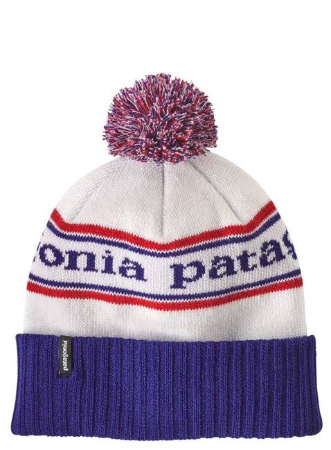 Czapka z pomponem Patagonia Powder Town Beanie - park stripe / viking blue