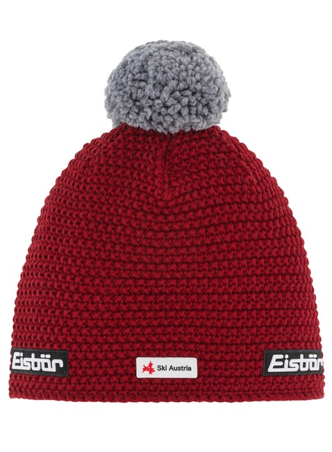 Czapka zimowa Eisbar Jamie Pompon SKA - dark red