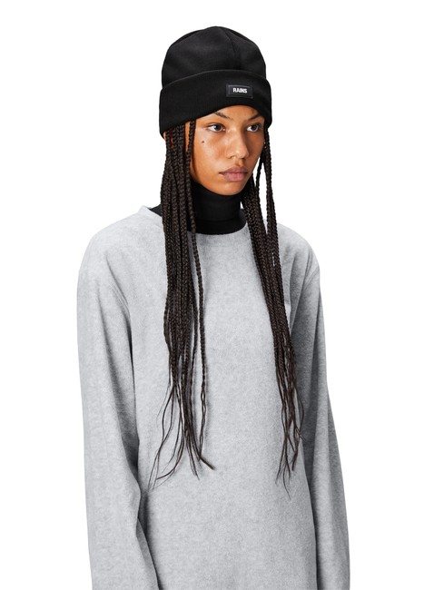 Czapka zimowa Rains Ribbed Fleece Beanie T1 - black