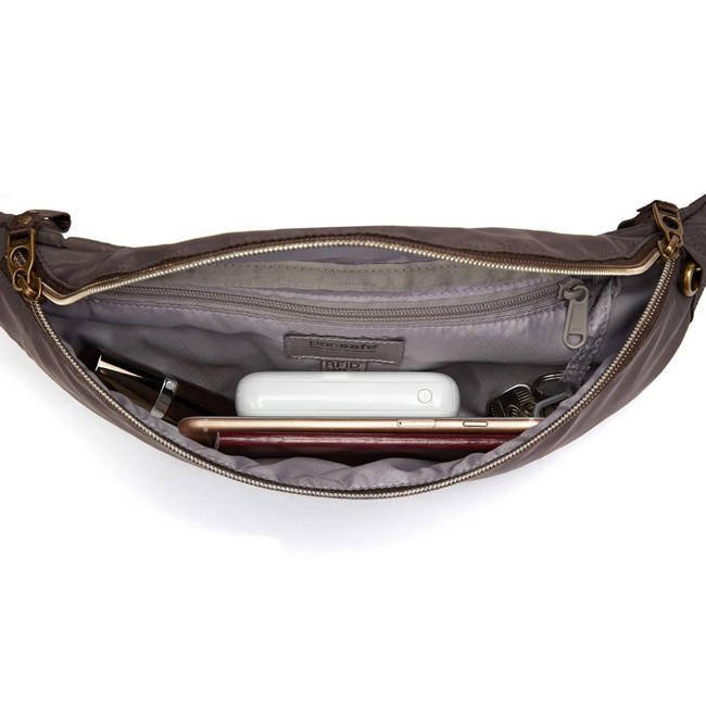 Damska torba biodrowa Pacsafe Stylesafe Sling Pack - mocha