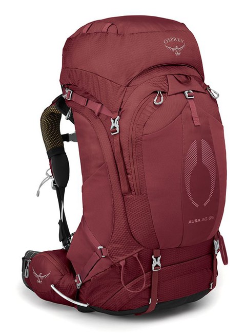 Duży plecak trekkingowy damski Osprey Aura AG 65 W M/L - berry sorbet red