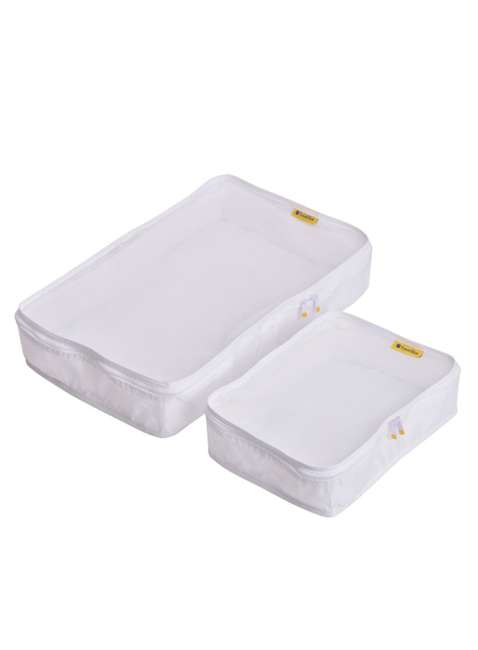 Dwa organizery na odzież Travel Blue Packing Cubes - white