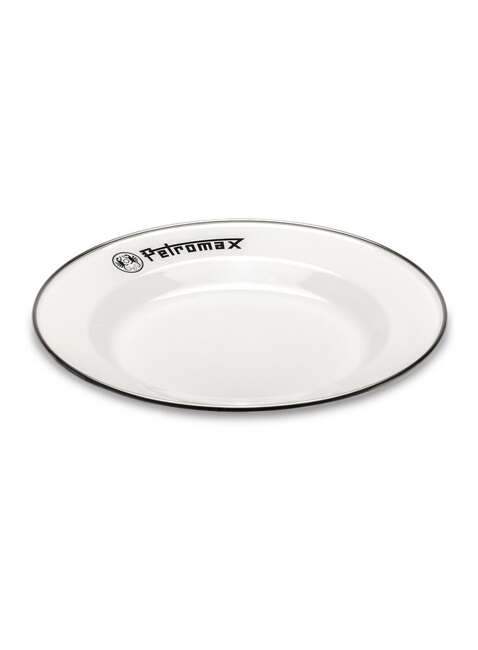 Dwa talerze turystyczne Petromax Enamel Plates 18 cm - white