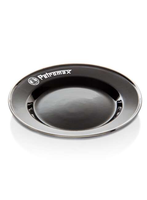 Dwa talerze turystyczne Petromax Enamel Plates 22,5 cm - black