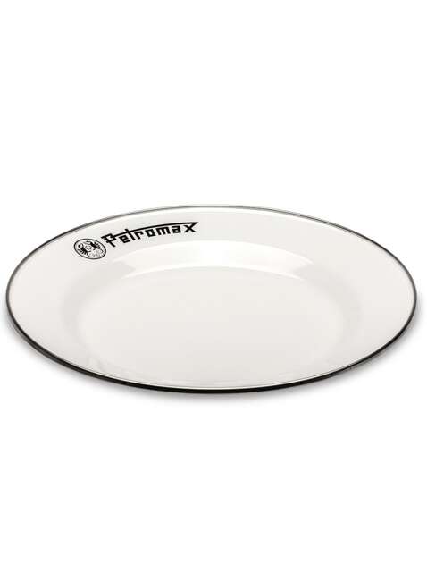 Dwa talerze turystyczne Petromax Enamel Plates 26 cm - white