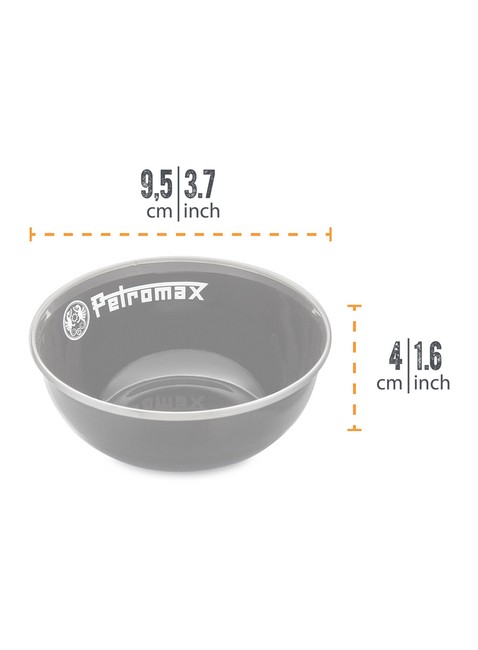 Dwie miski turystyczne Petromax Enamel Bowls 0,16 l -  black