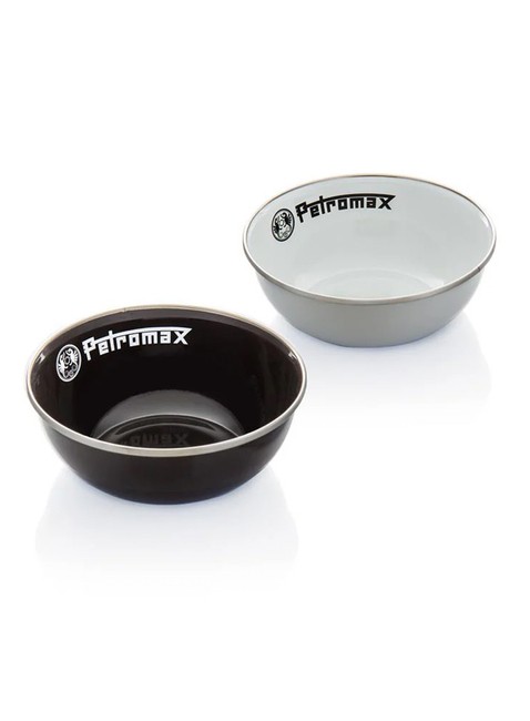 Dwie miski turystyczne Petromax Enamel Bowls 0,16 l -  black