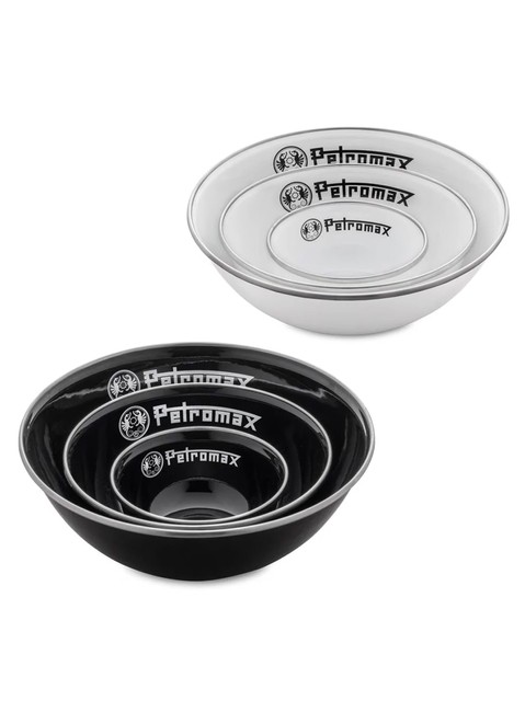 Dwie miski turystyczne Petromax Enamel Bowls 0,16 l -  black