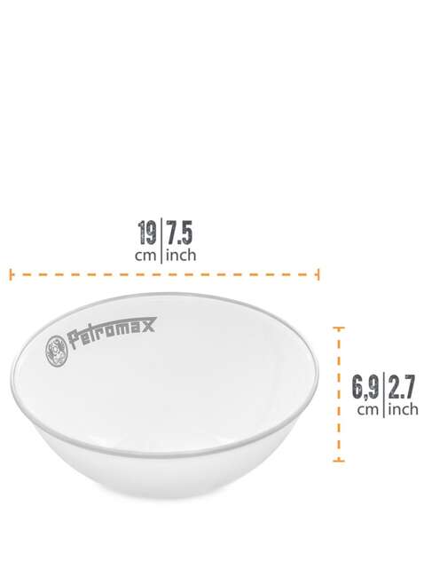 Dwie miski turystyczne Petromax Enamel Bowls 1 l - white