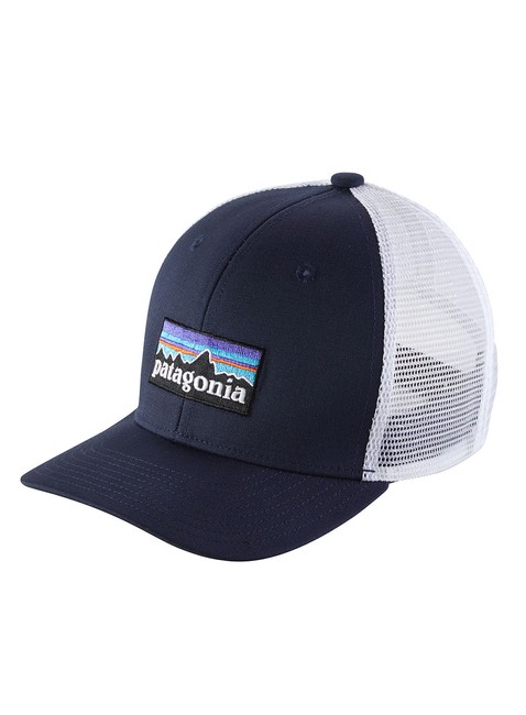 Dziecięca czapka z daszkiem Patagonia Kid's Trucker Hat - P-6 logo / navy blue