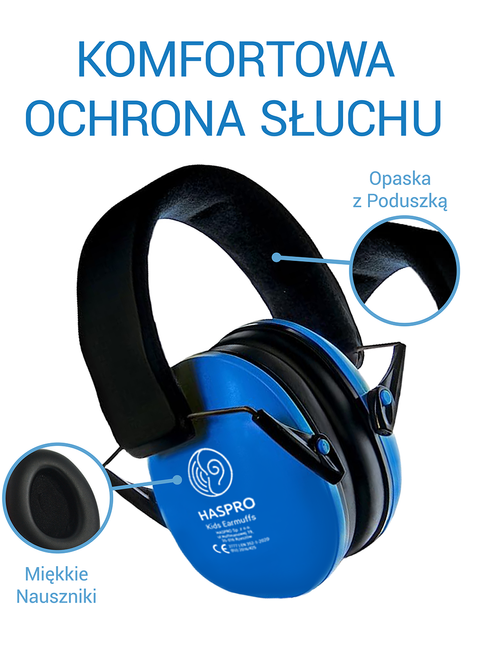 Dziecięce nauszniki ochronne Haspro Kids Earmuffs - blue