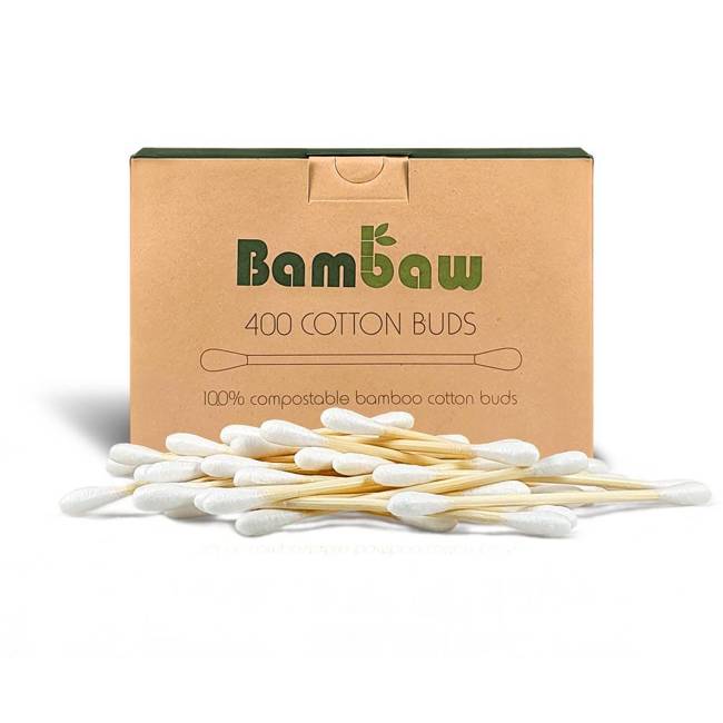 Ekologiczne patyczki kosmetyczne bambusowe Bambaw 400 szt.