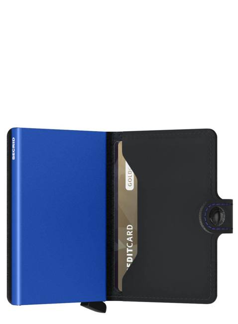 Elegancki portfel RFID Secrid Miniwallet Matte - matte black / blue