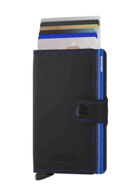 Elegancki portfel RFID Secrid Miniwallet Matte - matte black / blue