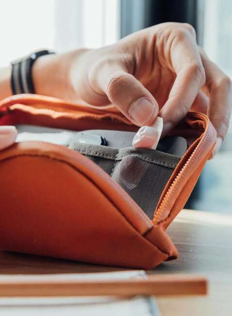 Etui organizer biurowy podróżny Orbitkey Desk Pouch - terracotta