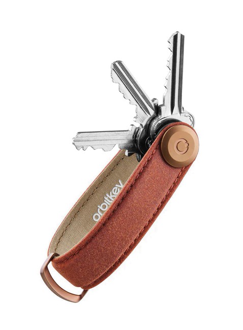 Etui organizer na klucze Orbitkey Waxed Canvas - brick red