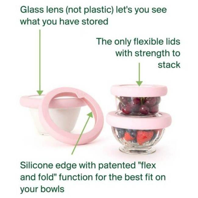 Food Huggers silikonowo-szklana pokrywka wielofunkcyjna XS - gradual green