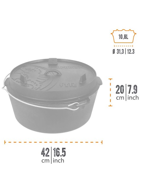 Garnek żeliwny Petromax Dutch Oven FT12-T - black