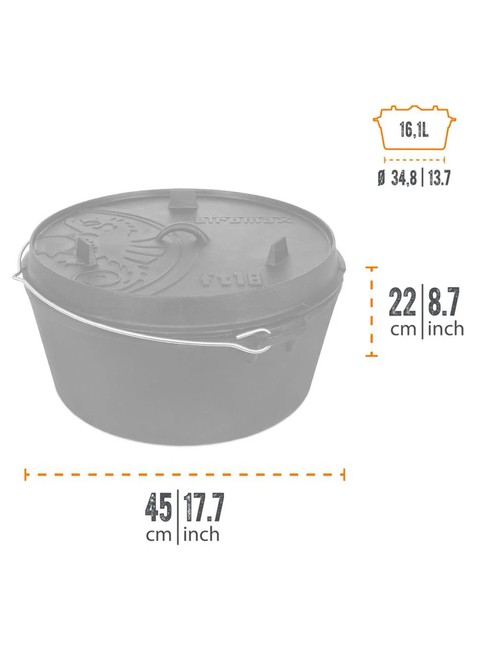 Garnek żeliwny Petromax Dutch Oven FT18-T- black