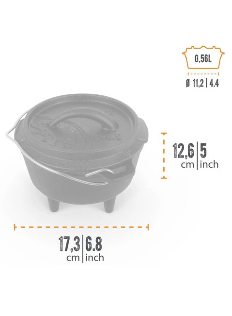 Garnek żeliwny na nóżkach Petromax Dutch Oven FT0,5 - black