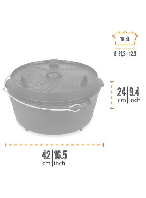 Garnek żeliwny na nóżkach Petromax Dutch Oven FT12 - black