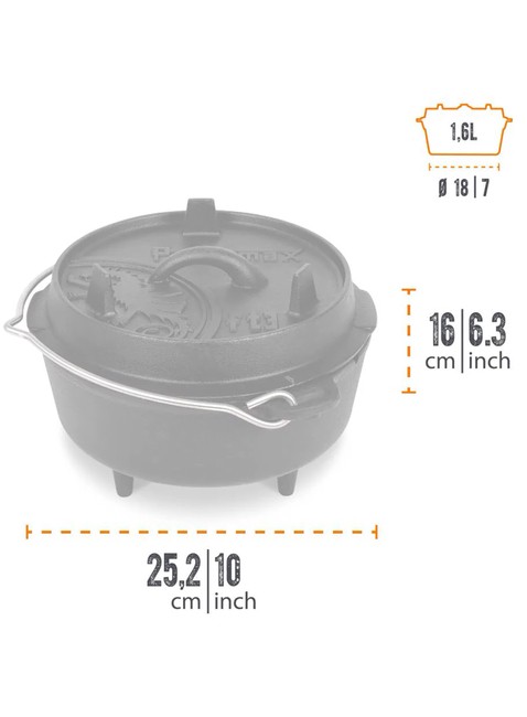 Garnek żeliwny na nóżkach Petromax Dutch Oven FT3 - black