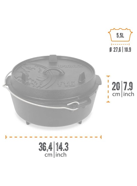 Garnek żeliwny na nóżkach Petromax Dutch Oven FT6 - black