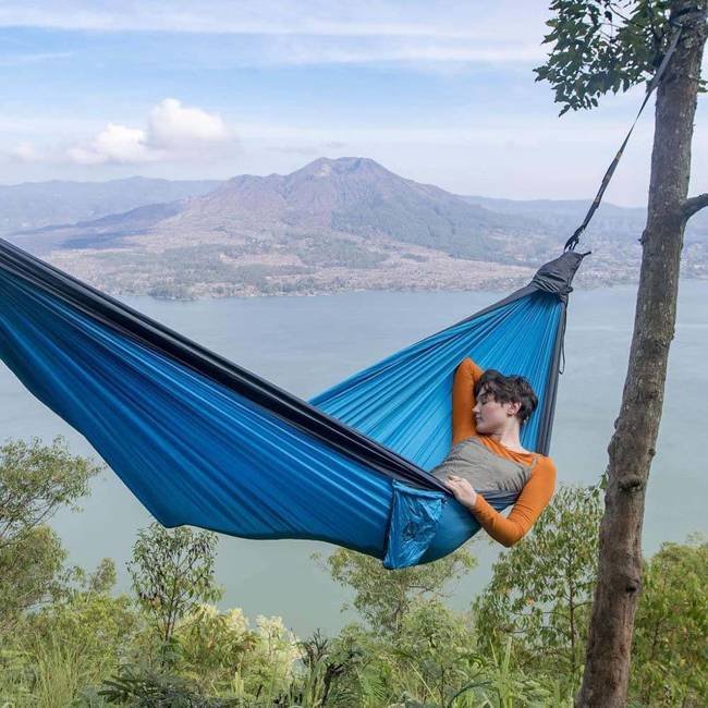 Hamak Ticket To The Moon King Size Hammock - aqua / dark grey