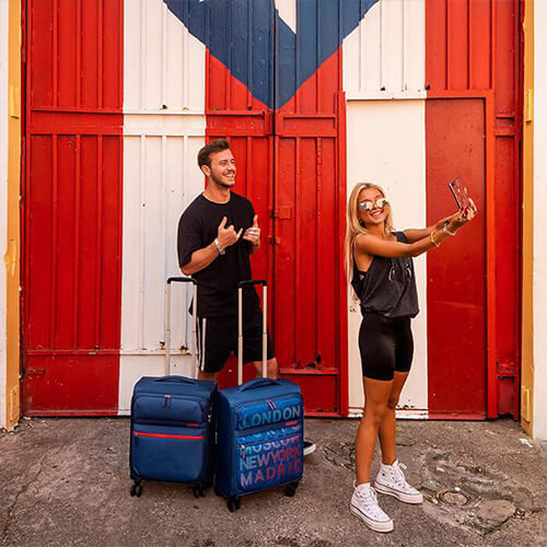 Kabinowa walizka American Tourister Matchup Print - camo blue