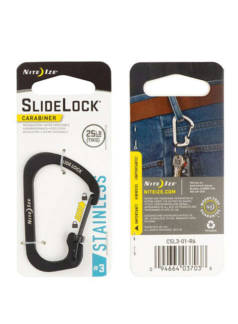 Karabinek Nite Ize SlideLock® Carabiner Stainless Steel #3 - czarny