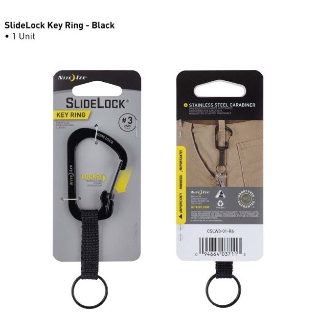 Karabinek SlideLock Key Ring #3 Nite Ize - czarny