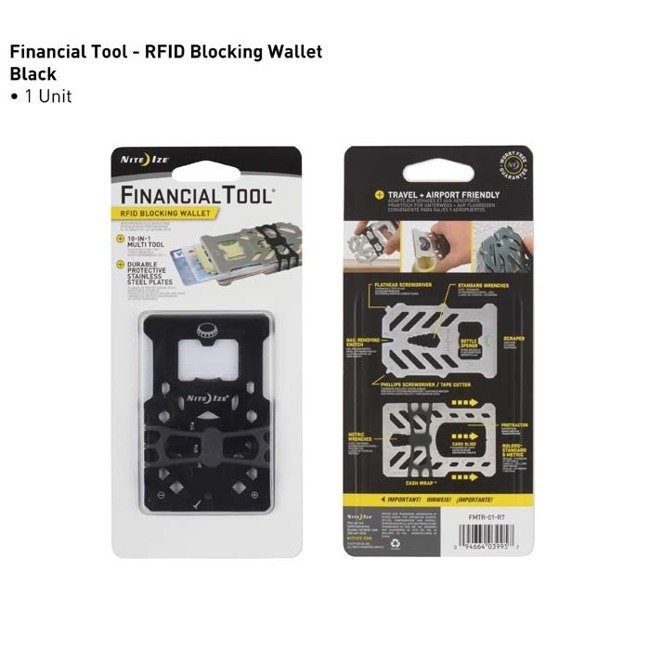 Karta blokująca skanowanie Financial Tool RFID Blocking Wallet Nite Ize - stalowy