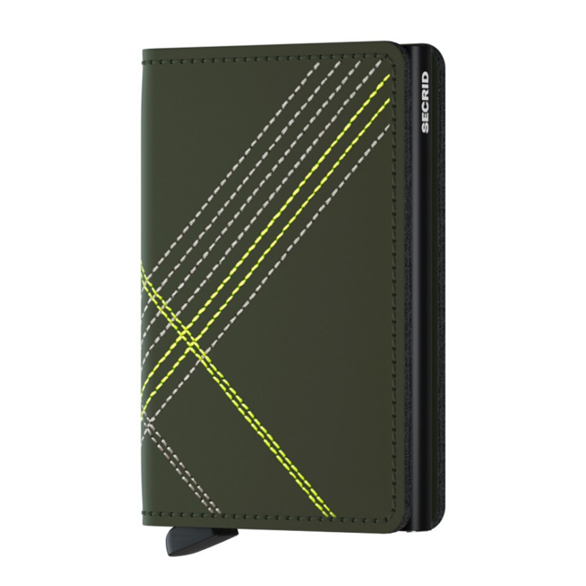 Kieszonkowy portfel RFID Slimwallet Secrid Stich Linea - lime