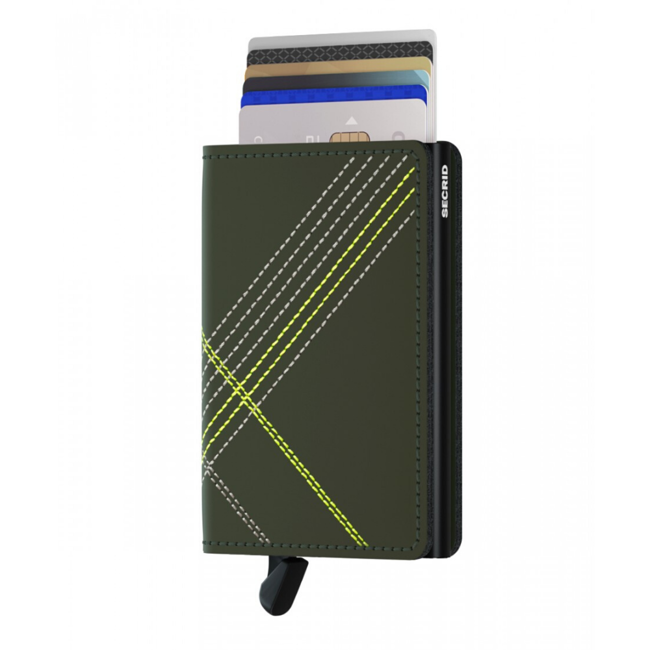 Kieszonkowy portfel RFID Slimwallet Secrid Stich Linea - lime