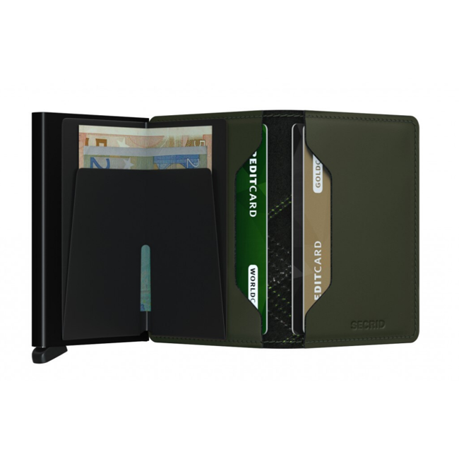 Kieszonkowy portfel RFID Slimwallet Secrid Stich Linea - lime