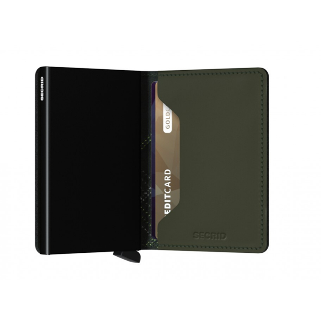 Kieszonkowy portfel RFID Slimwallet Secrid Stich Linea - lime