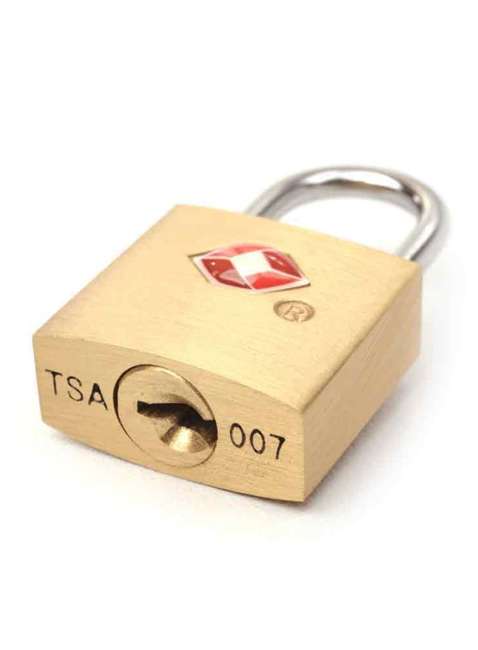 Kłódka bagażowa Travel Blue TSA Approved Suitcase Padlock - Key - gold