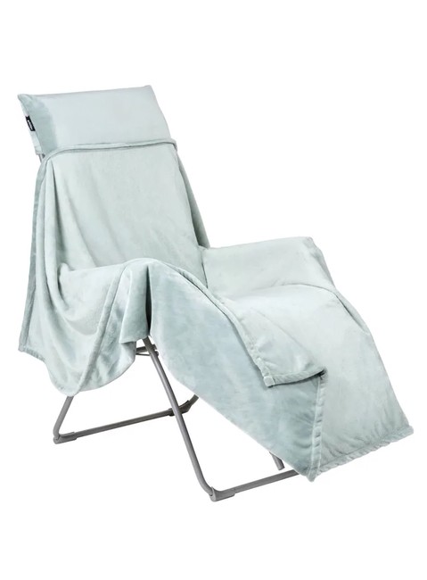 Koc polarowy na fotel Relax Lafuma Mobilier Flake Blanket - boreale green 