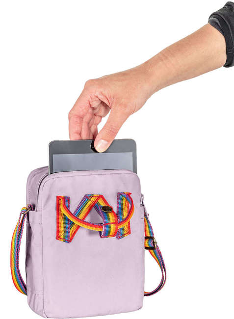 Kompaktowa torba na ramię Fjallraven Kanken Sling - black / rainbow