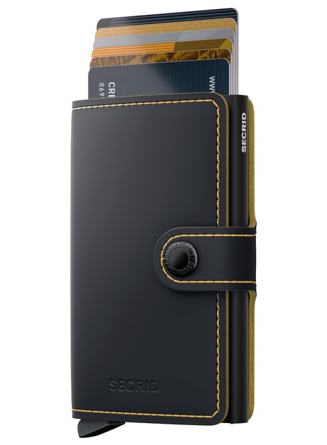 Kompaktowy portfel RFID Secrid Miniwallet Matte - black / ochre