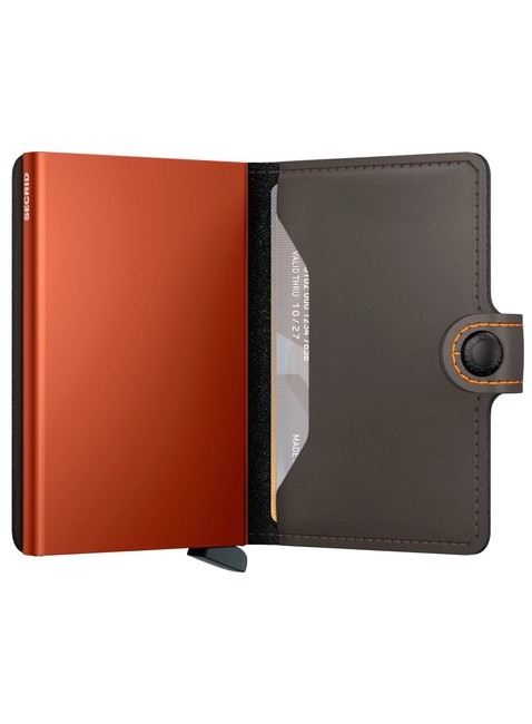 Kompaktowy portfel RFID Secrid Miniwallet Matte - truffle / orange