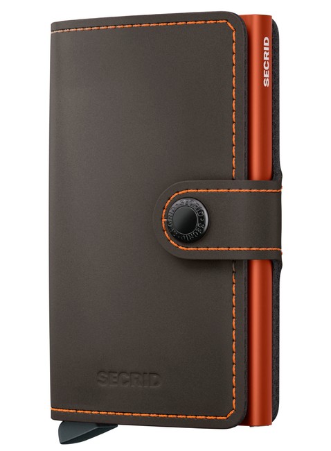 Kompaktowy portfel RFID Secrid Miniwallet Matte - truffle / orange