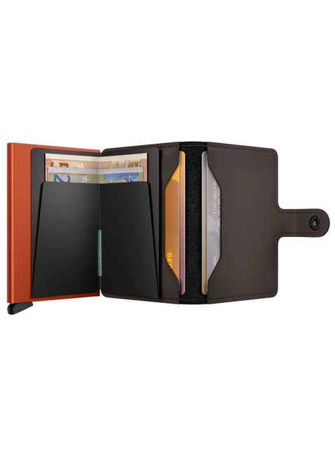 Kompaktowy portfel RFID Secrid Miniwallet Matte - truffle / orange