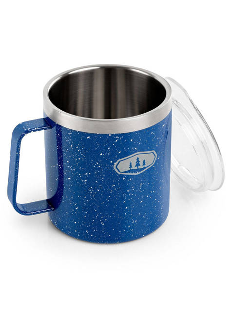 Kubek na kawę GSI OUTDOORS Glacier Stainless Camp Cup 444 ml - blue speckle