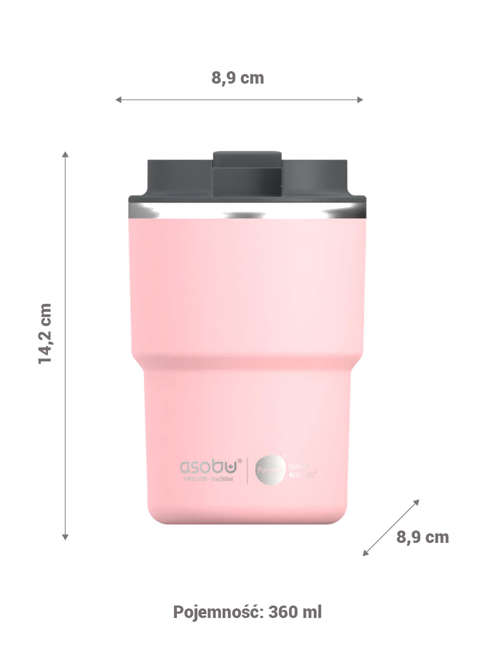 Kubek termiczny Asobu Coffee Express Tumbler 0,36 l - pink