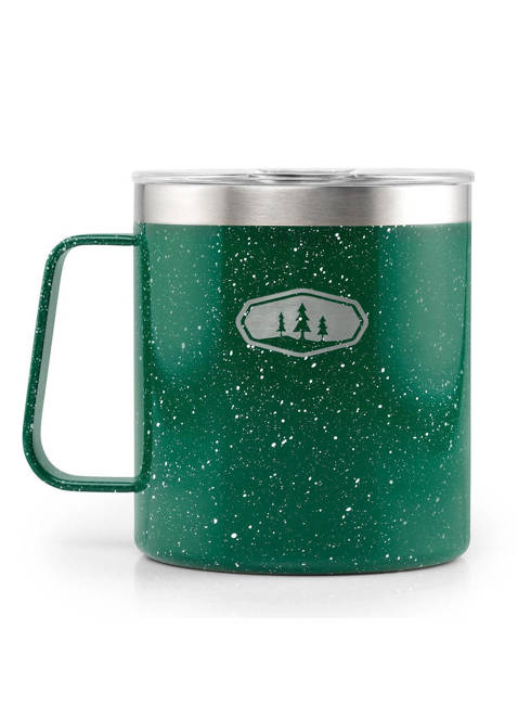 Kubek z uchwytem GSI OUTDOORS Glacier Stainless Camp Cup 444 ml - green speckle