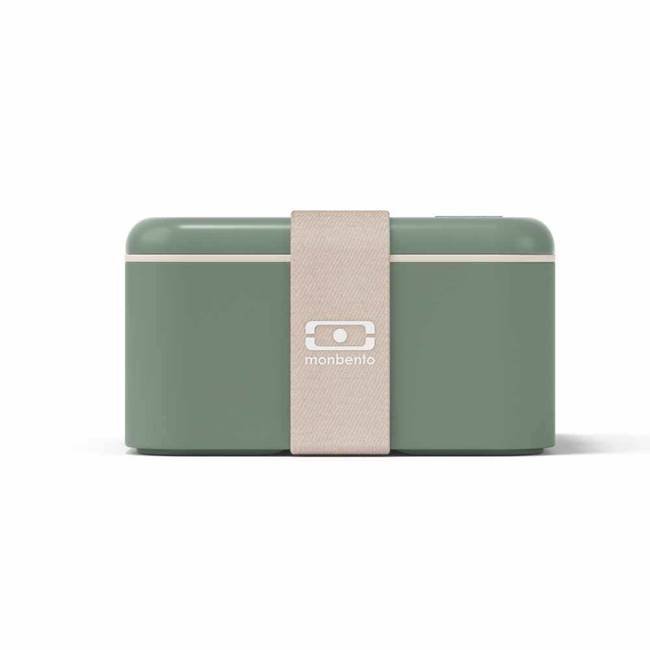 Kwadratowy pojemnik na lunch MB Square Bento Box Monbento - natural / green