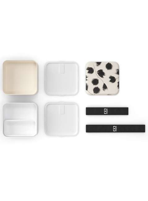 Kwadratowy pojemnik na lunch Monbento MB Square Bento Box - graphic plume