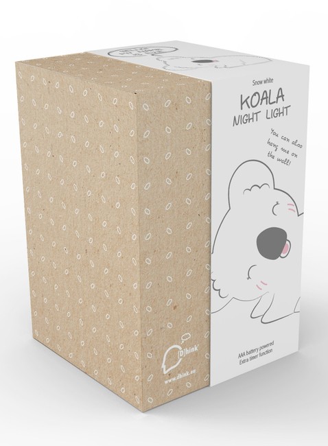 Lampka nocna na baterie Dhink Koala - snow white 