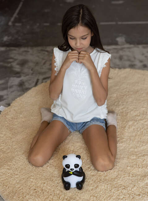 Lampka nocna na baterie Dhink Panda - black / white